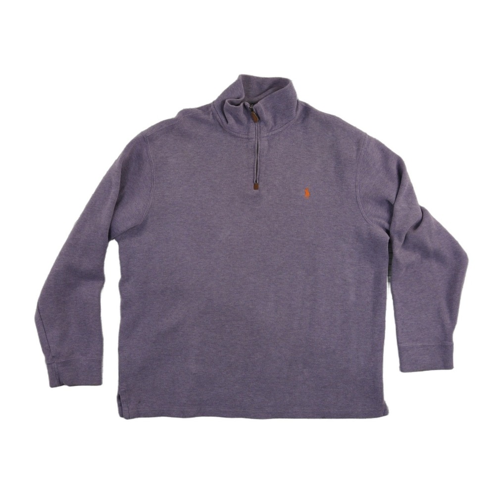 Polo‎ Ralph Lauren Pullover Men's Size XL Purple Heathered Cotton Quarter Zip